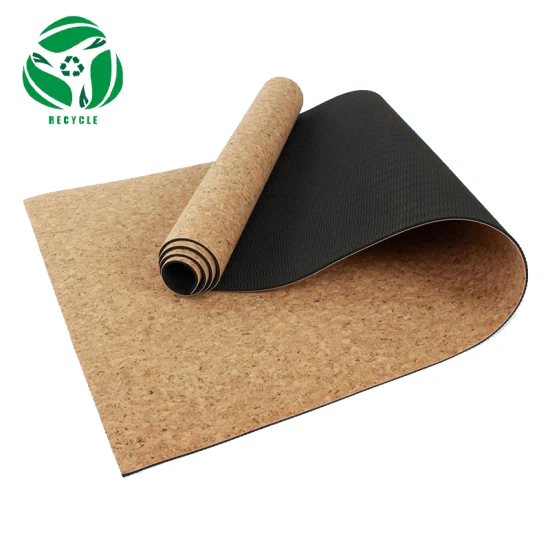 Shengde Wholesale High Quality Private Label Logo Non Slip Eco Cork Rubber Yoga Mat with Logo Print